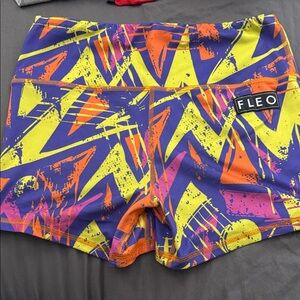 Fleo Bold Yellow, Purple & Pink Graphic Shorts 💜💛🧡🩷